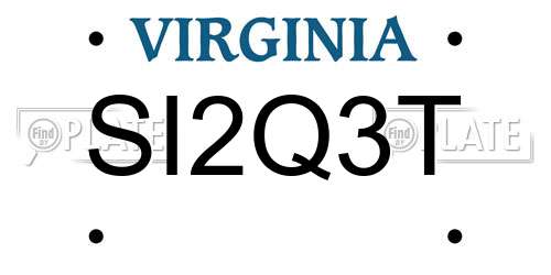 SI2Q3T Virginia License Plate