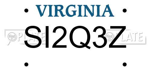 SI2Q3Z Virginia License Plate