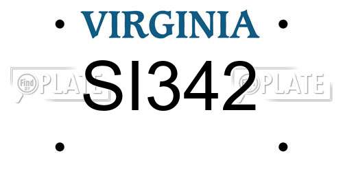 SI342 Virginia License Plate