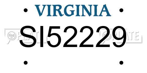 SI52229 Virginia License Plate