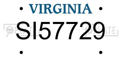 SI57729 Virginia License Plate
