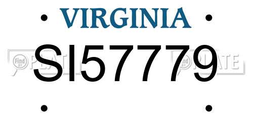 SI57779 Virginia License Plate