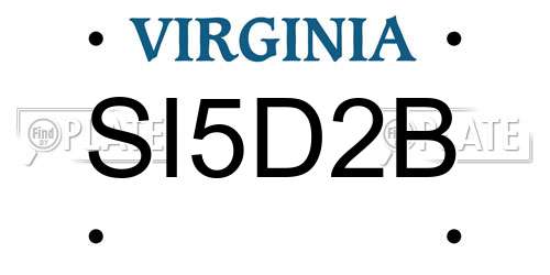SI5D2B Virginia License Plate