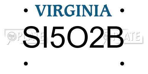 SI5O2B Virginia License Plate
