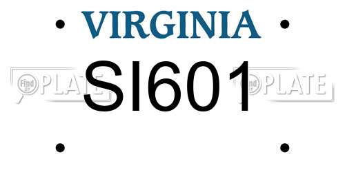 SI601 Virginia License Plate