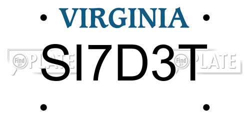 SI7D3T Virginia License Plate