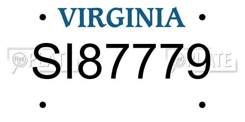 SI87779 Virginia License Plate