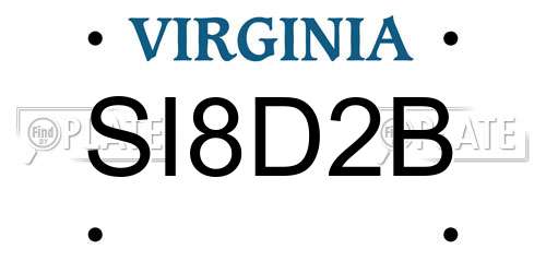 SI8D2B Virginia License Plate