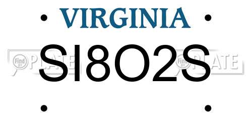SI8O2S Virginia License Plate