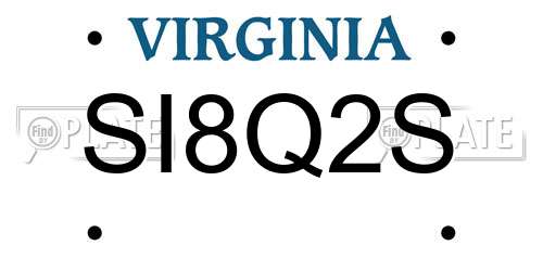 SI8Q2S Virginia License Plate