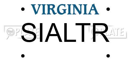 SIALTR Virginia License Plate