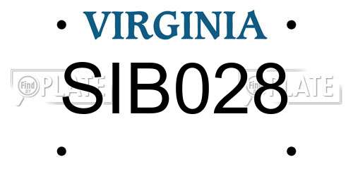 SIB028 Virginia License Plate