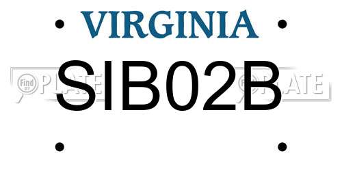 SIB02B Virginia License Plate