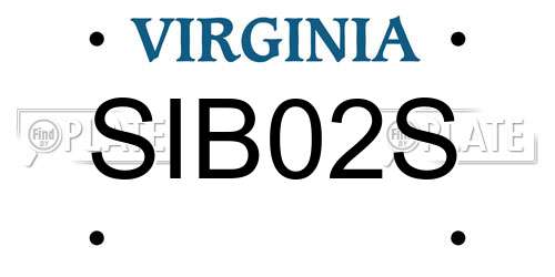SIB02S Virginia License Plate
