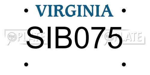 SIB075 Virginia License Plate