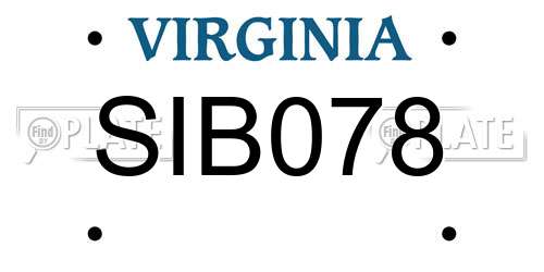SIB078 Virginia License Plate