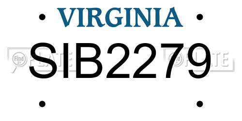 SIB2279 Virginia License Plate