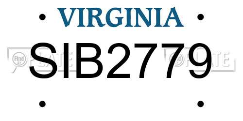 SIB2779 Virginia License Plate
