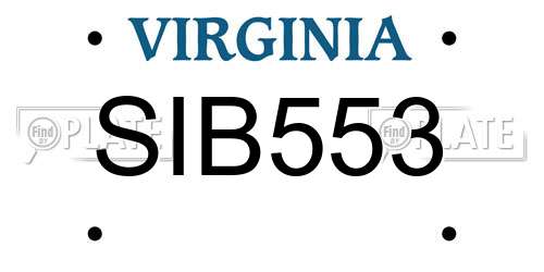 SIB553 Virginia License Plate