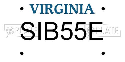 SIB55E Virginia License Plate
