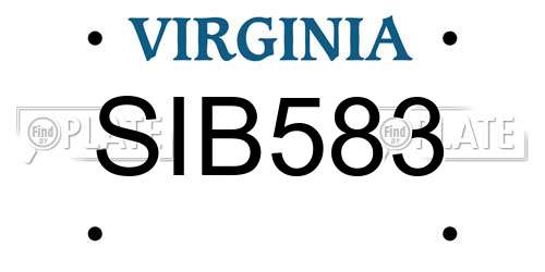 SIB583 Virginia License Plate