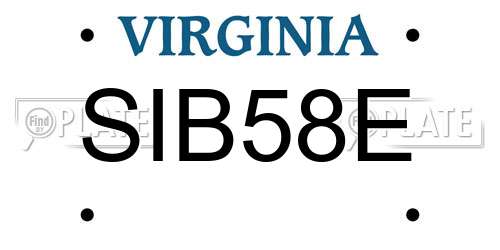 SIB58E Virginia License Plate