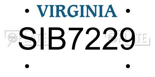 SIB7229 Virginia License Plate