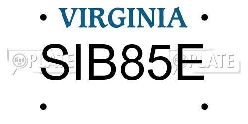 SIB85E Virginia License Plate