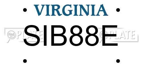 SIB88E Virginia License Plate