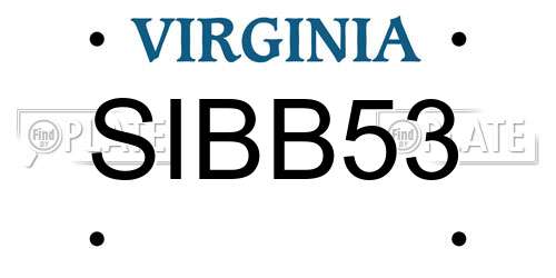 SIBB53 Virginia License Plate