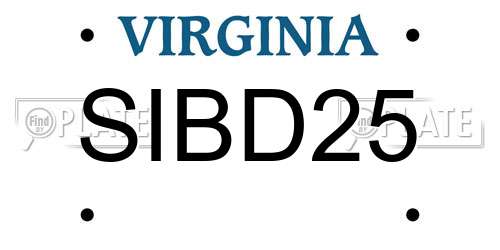 SIBD25 Virginia License Plate