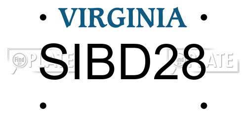SIBD28 Virginia License Plate