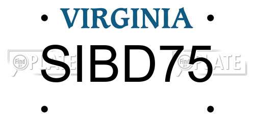 SIBD75 Virginia License Plate