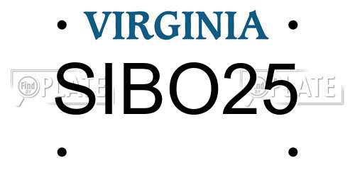 SIBO25 Virginia License Plate
