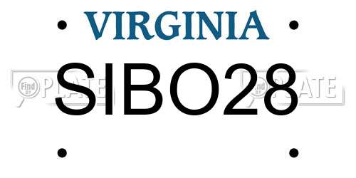 SIBO28 Virginia License Plate