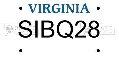 SIBQ28 Virginia License Plate