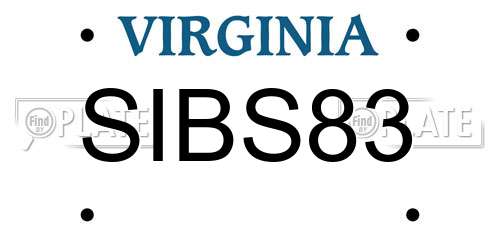 SIBS83 Virginia License Plate