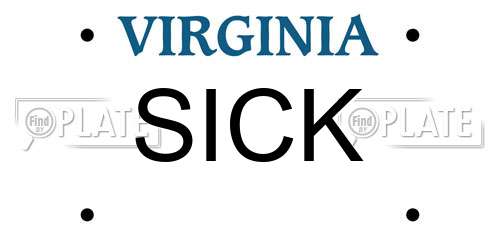 SICK Virginia License Plate