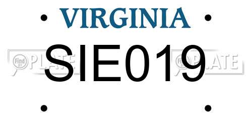 SIE019 Virginia License Plate