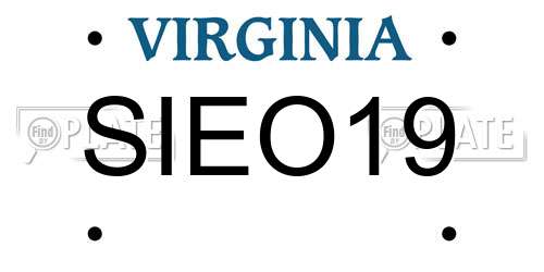 SIEO19 Virginia License Plate