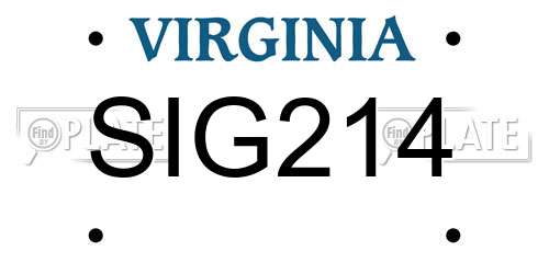 SIG214 Virginia License Plate