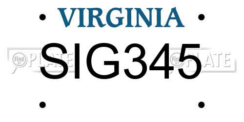 SIG345 Virginia License Plate