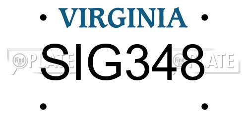 SIG348 Virginia License Plate