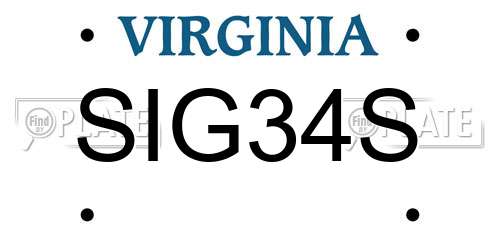 SIG34S Virginia License Plate