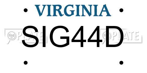 SIG44D Virginia License Plate