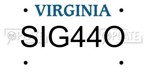 SIG44O Virginia License Plate