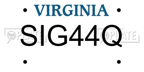 SIG44Q Virginia License Plate
