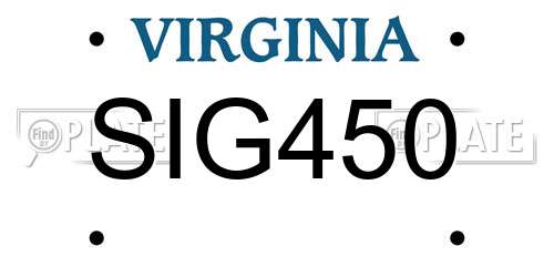 SIG450 Virginia License Plate