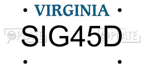 SIG45D Virginia License Plate