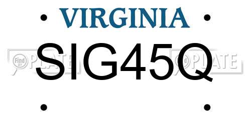 SIG45Q Virginia License Plate